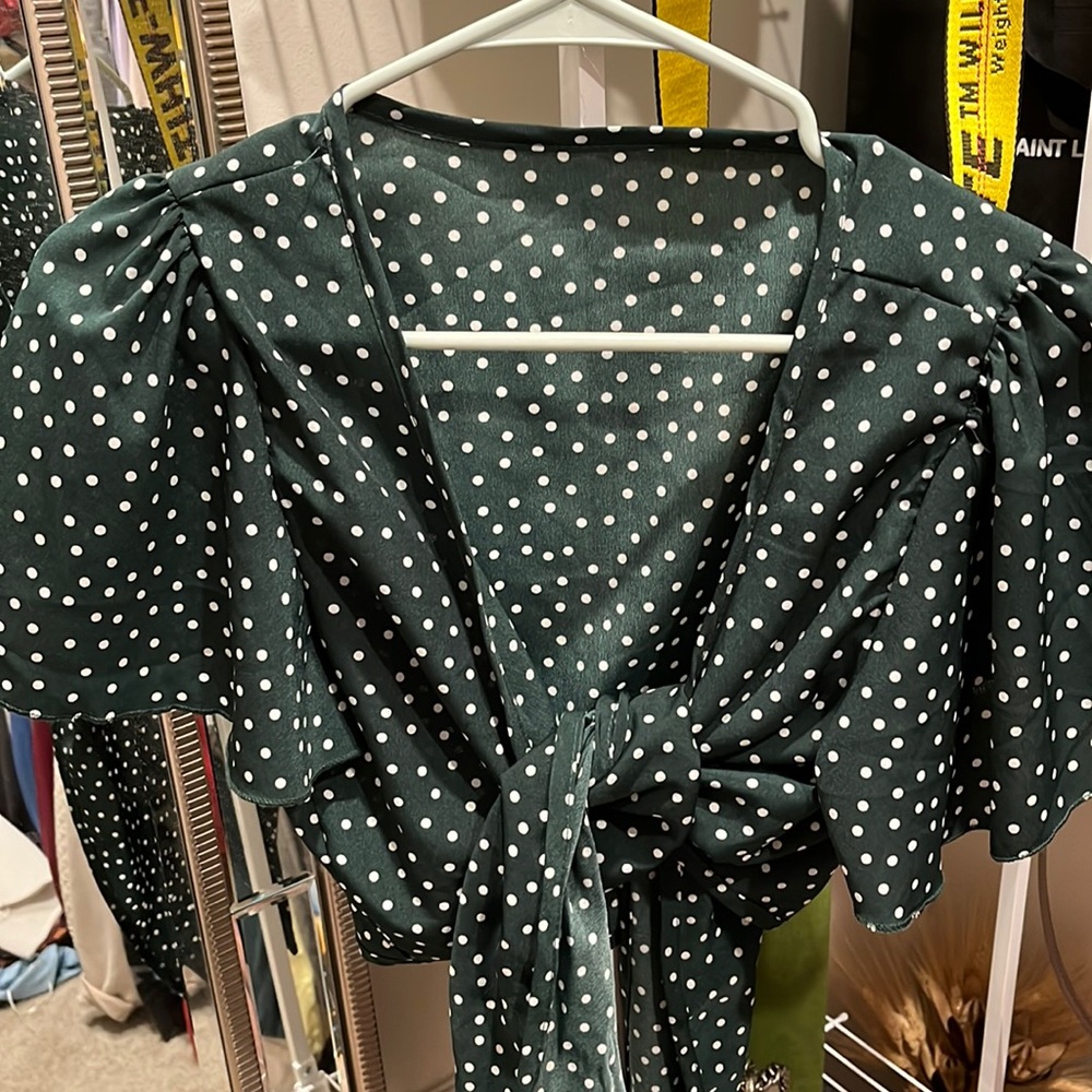 Polka Dot Tie Front Too